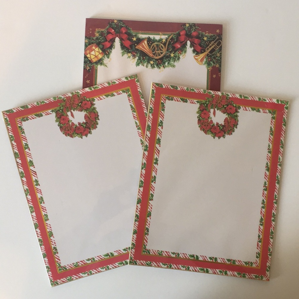 New 3 Christmas Holiday Letterhead Stationery 50